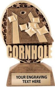 Resin corn hole trophy